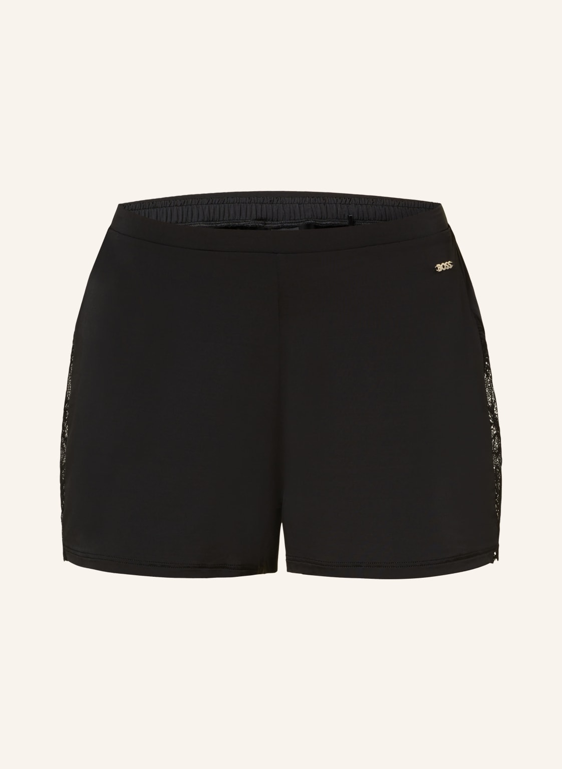 Boss Schlafshorts Bianca Aus Satin schwarz von Boss