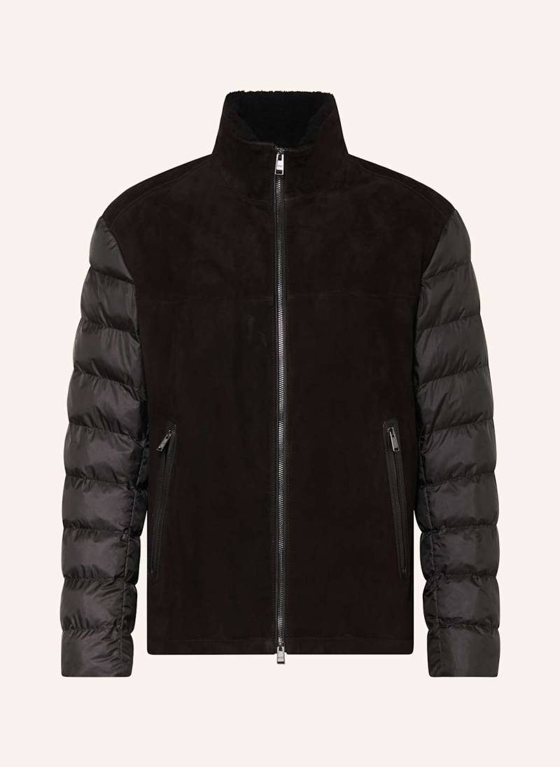 Boss Steppjacke C-Mauricio Im Materialmix schwarz von Boss