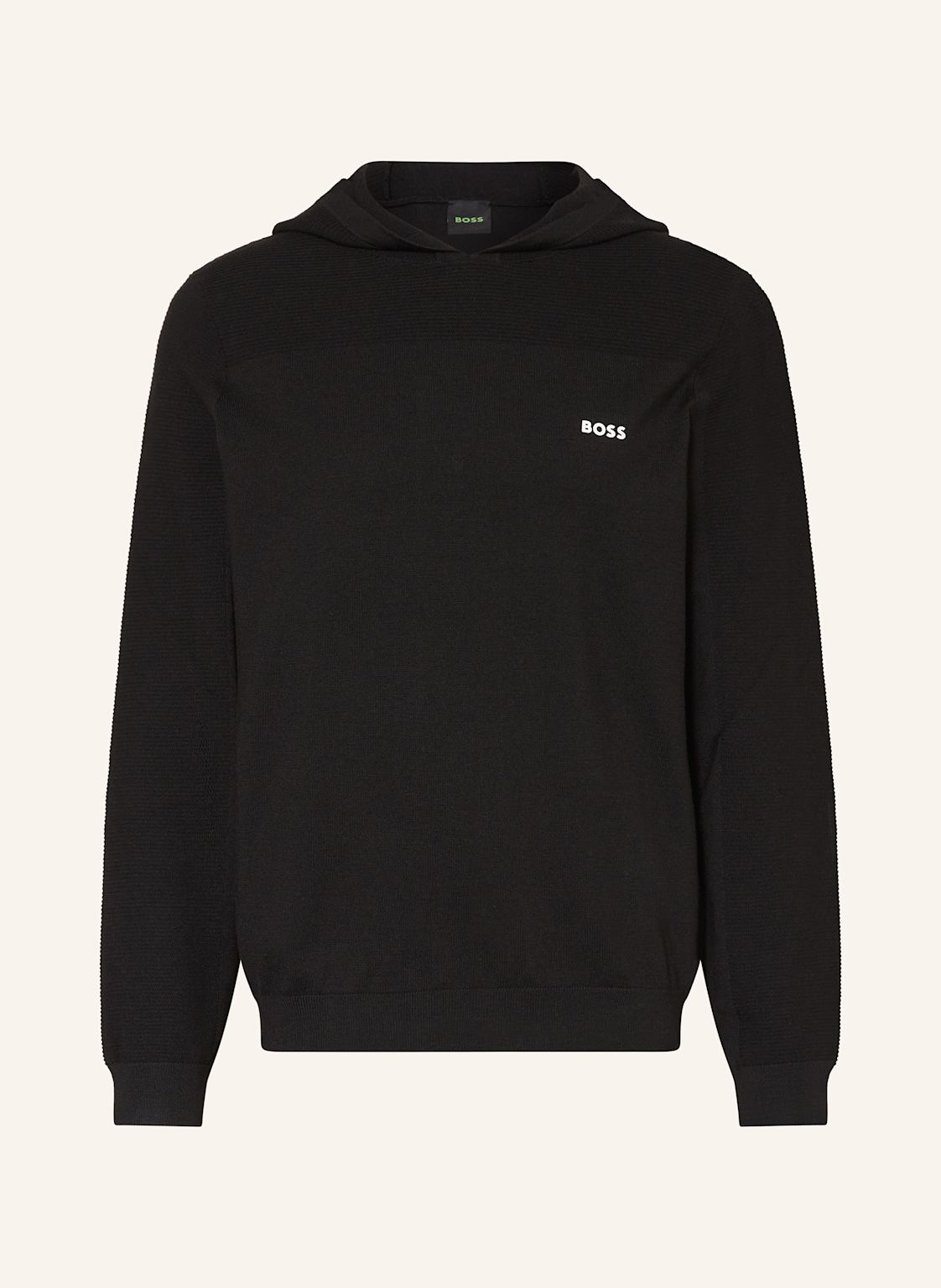 Boss Strick-Hoodie Momentum schwarz von Boss