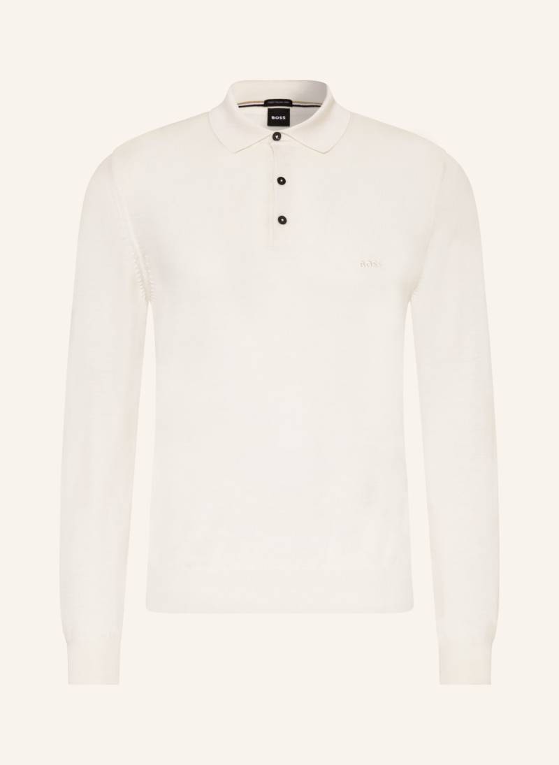 Boss Strick-Poloshirt Bono weiss von Boss