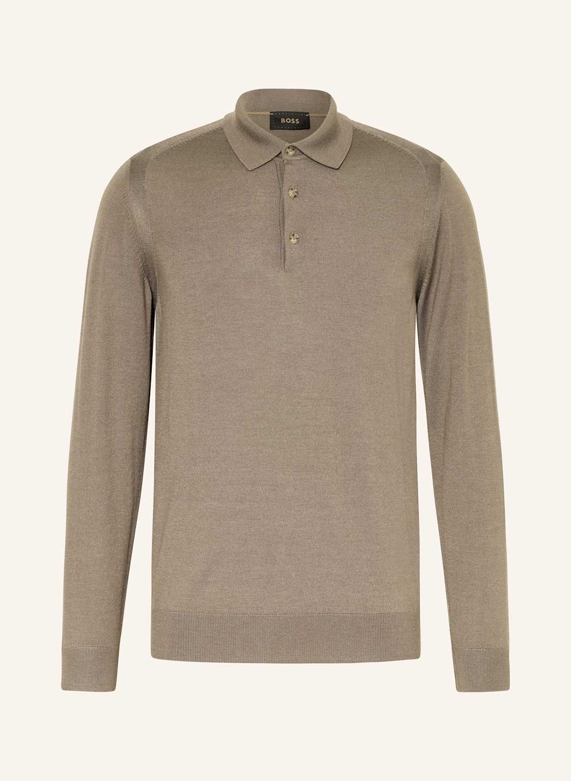 Boss Strick-Poloshirt L-Ovio Mit Seide beige Boss Strick-Poloshirt L-Ovio Mit Seide beige von Boss