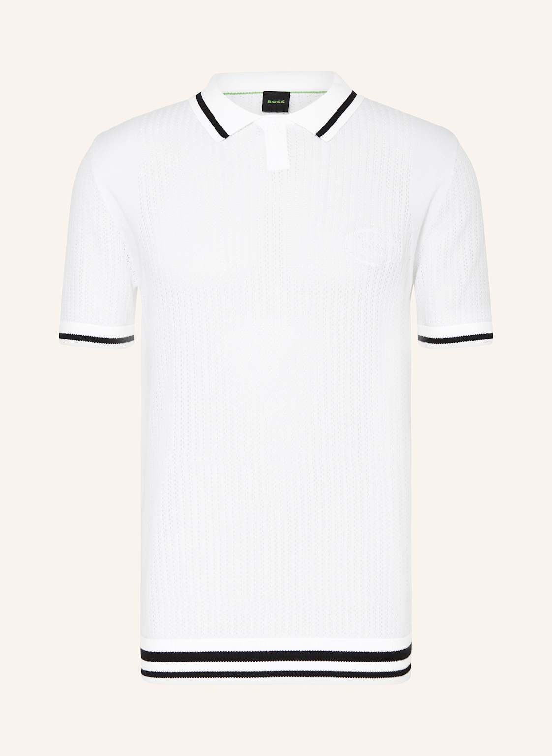 Boss Strick-Poloshirt Mesh Heritage weiss Boss Strick-Poloshirt Mesh Heritage weiss von Boss