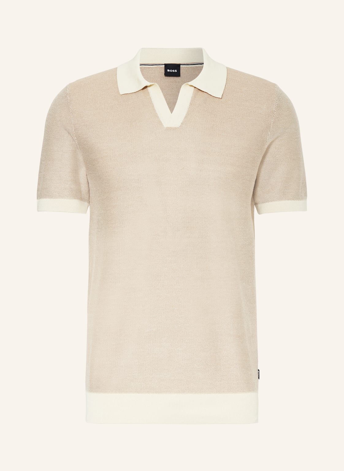 Boss Strick-Poloshirt Tempio beige von Boss