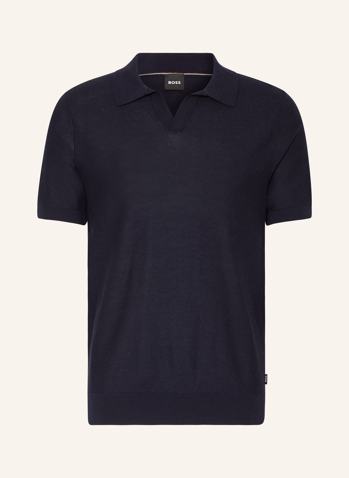 Boss Strick-Poloshirt Tempio blau von Boss