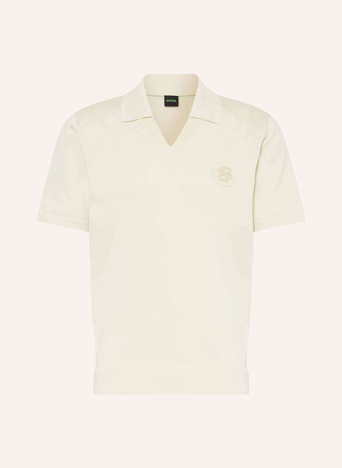 Boss Strick-Poloshirt Volli beige von Boss