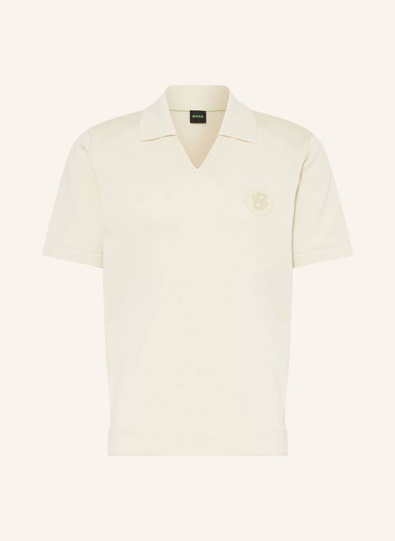 Boss Strick-Poloshirt Volli beige von Boss