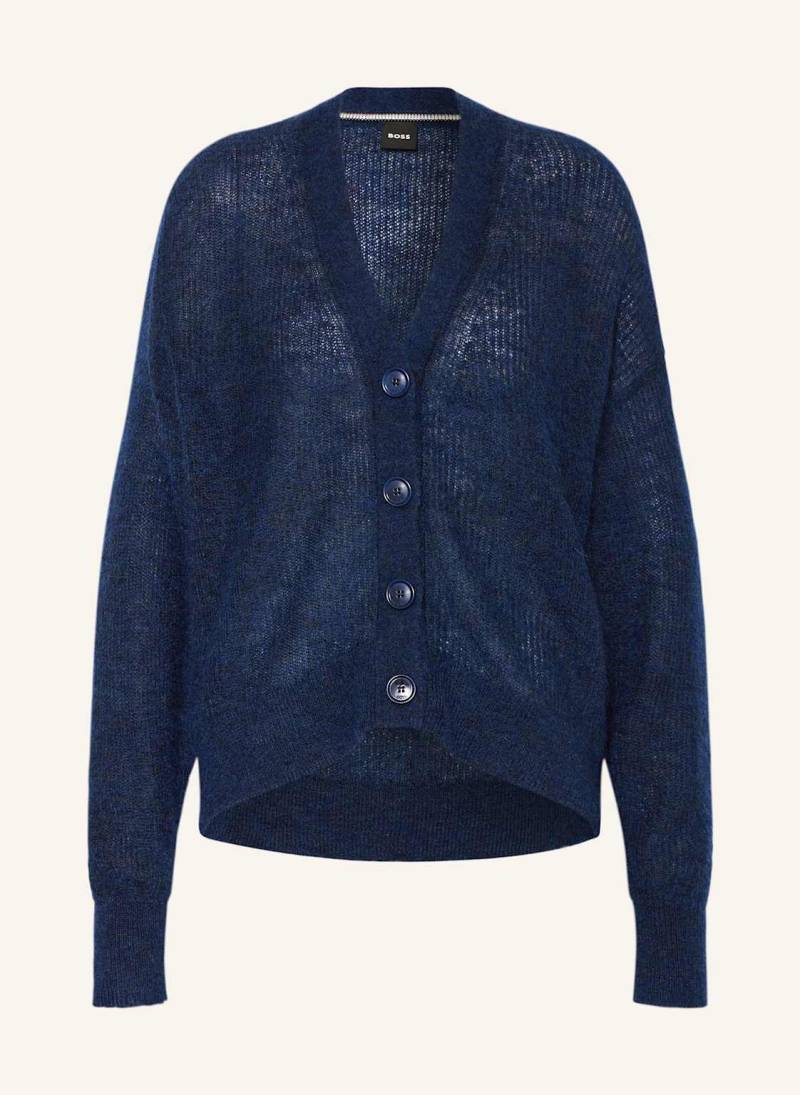 Boss Strickjacke Fariete Mit Mohair blau von Boss