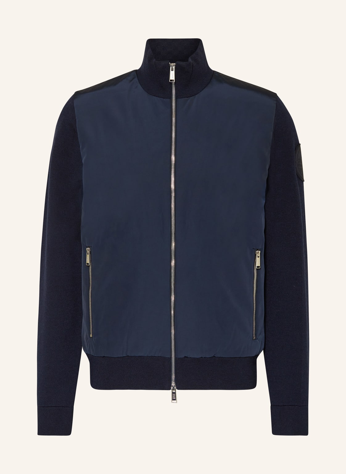 Boss Strickjacke Papillon In Materialmix blau von Boss