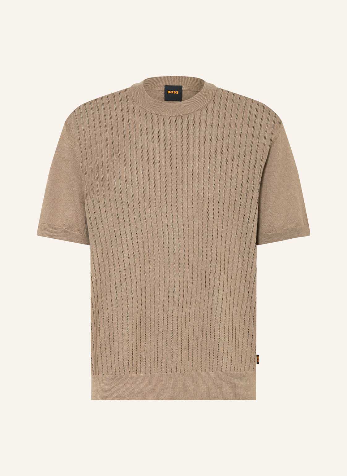 Boss Strickshirt Ajordino Mit Leinen braun Boss Strickshirt Ajordino Mit Leinen braun von Boss