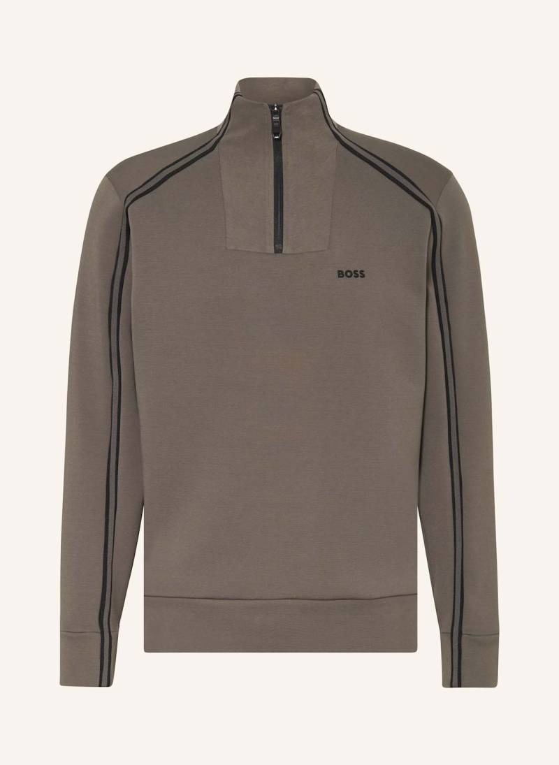 Boss Sweat-Troyer Mit Galonstreifen grau von Boss