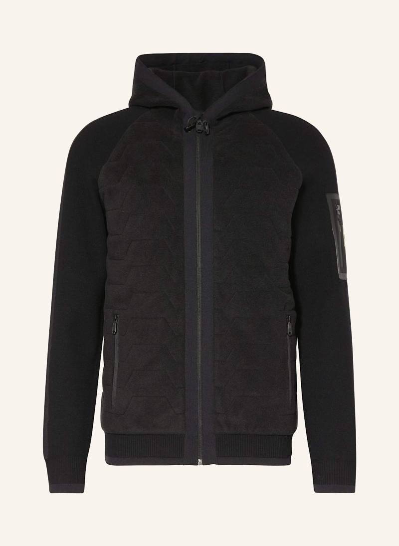 Boss Sweatjacke Martic In Materialmix schwarz von Boss