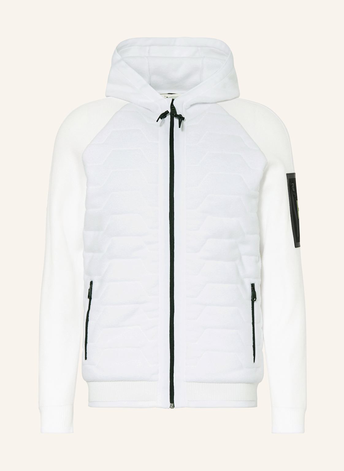 Boss Sweatjacke Martic In Materialmix weiss Boss Sweatjacke Martic In Materialmix weiss von Boss