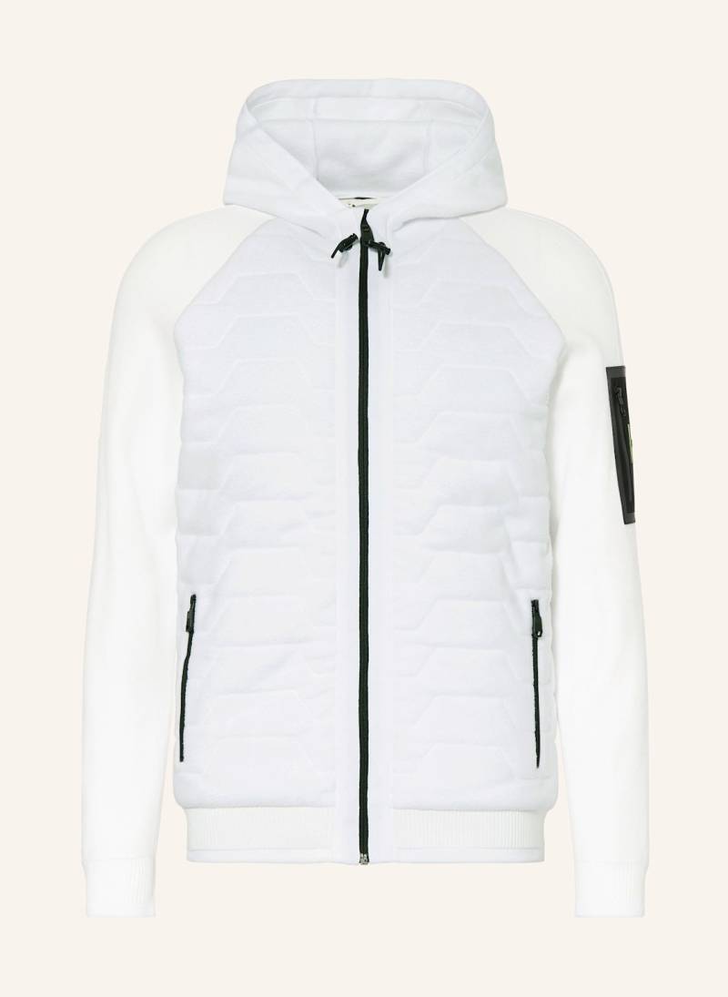 Boss Sweatjacke Martic In Materialmix weiss von Boss