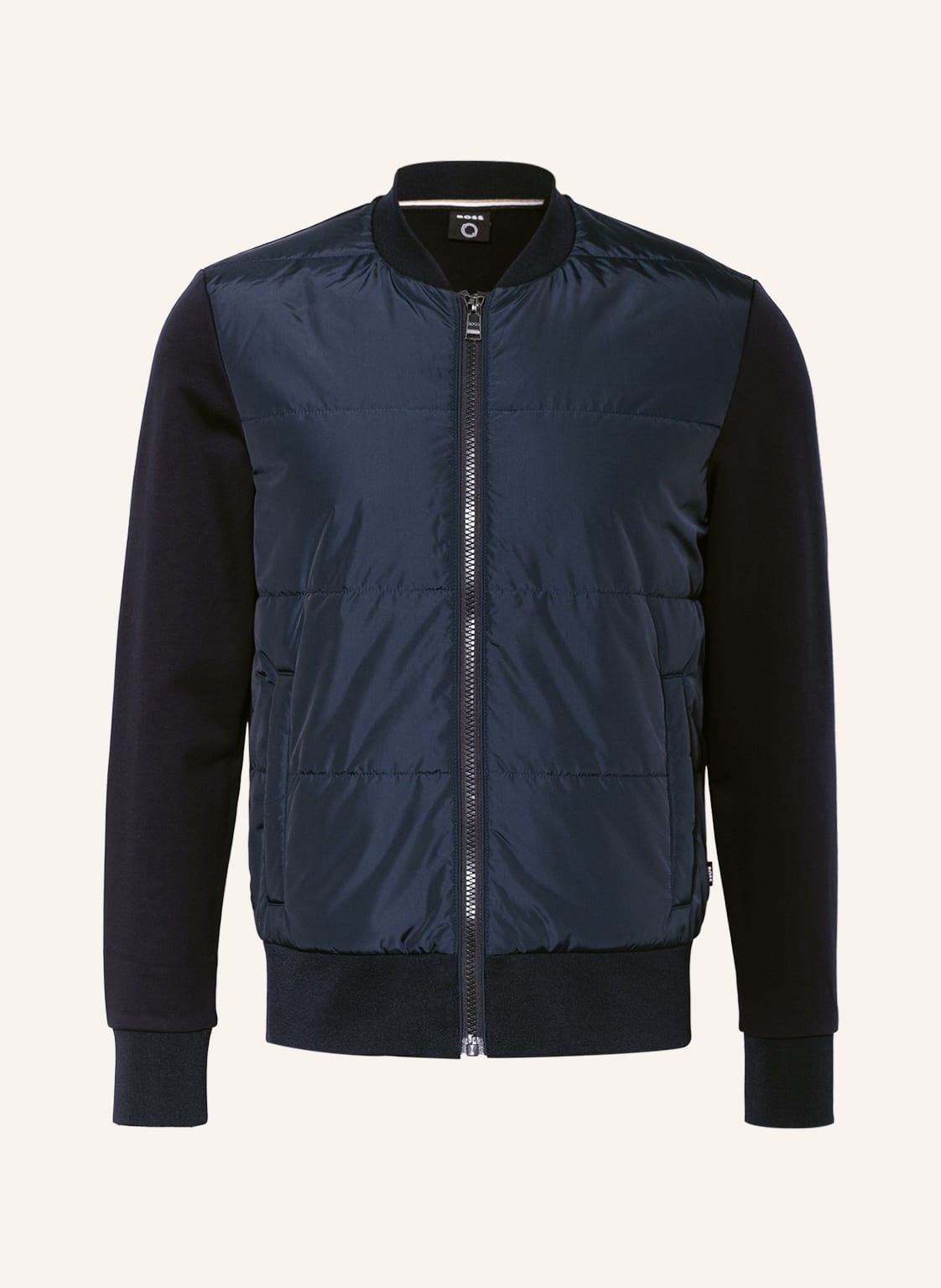 Boss Sweatjacke Skiles Im Materialmix blau von Boss