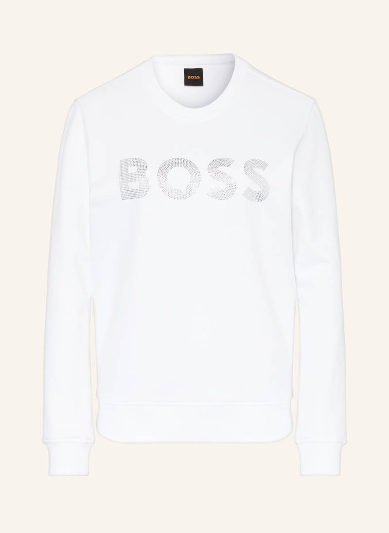 Boss Sweatshirt Ebossa Mit Schmucksteinen weiss von Boss