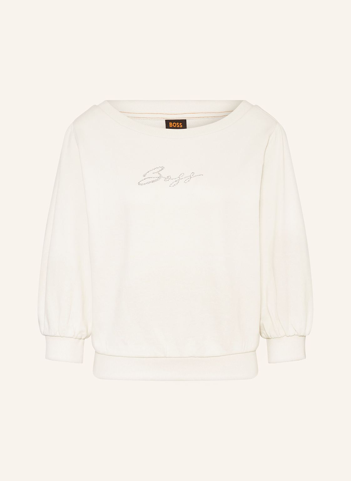 Boss Sweatshirt Emay Mit 3/4-Arm Und Schmucksteinen weiss Boss Sweatshirt Emay Mit 3/4-Arm Und Schmucksteinen weiss von Boss