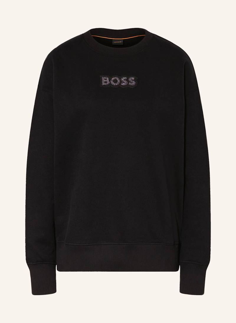 Boss Sweatshirt Eteia Mit Schmucksteinen schwarz von Boss