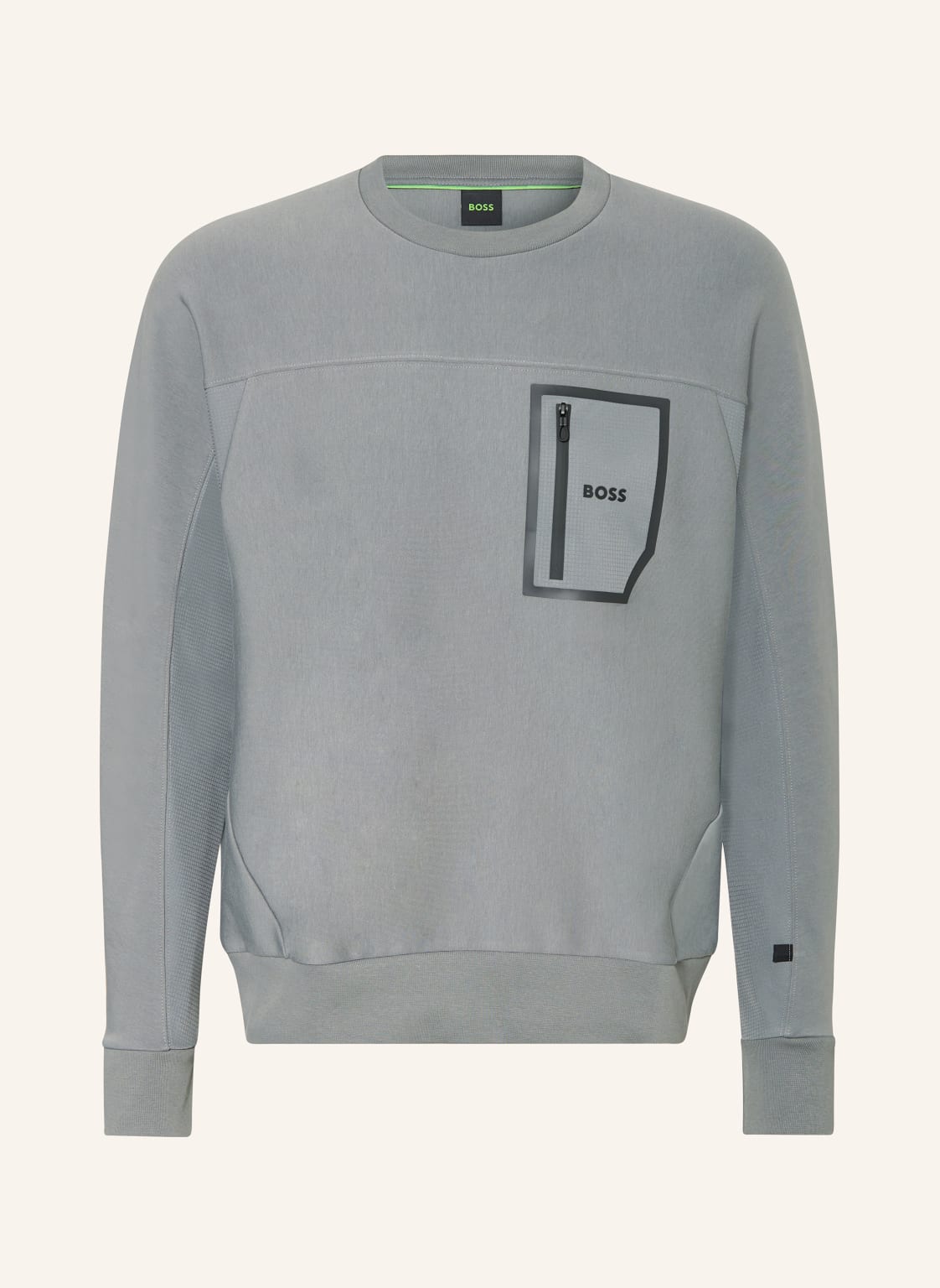 Boss Sweatshirt Salbiq Im Materialmix grau von Boss