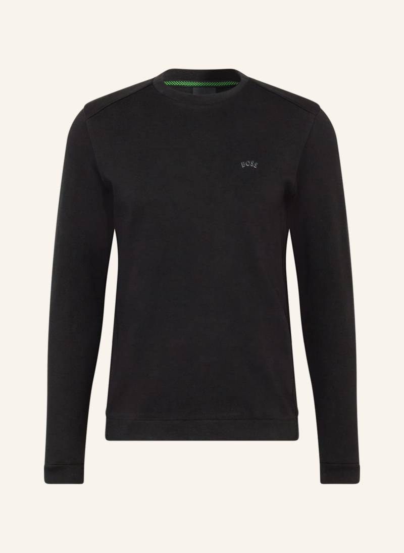 Boss Sweatshirt Salbo Curved schwarz von Boss