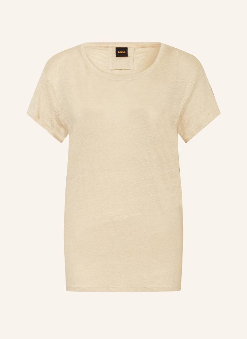 Boss T-Shirt Evelina Aus Leinen beige von Boss
