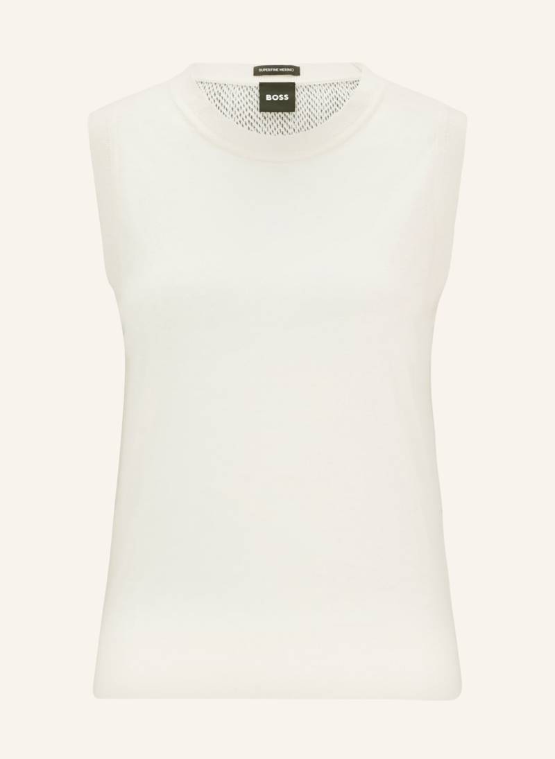 Boss Top Flatina Im Materialmix beige von Boss