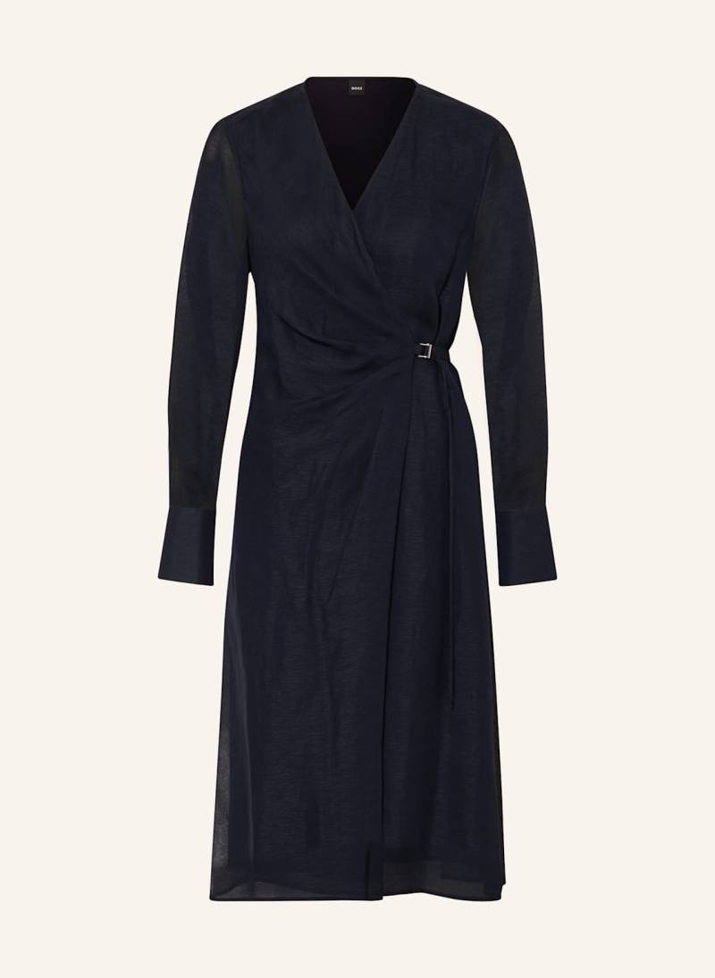Boss Wickelkleid Dosala Mit Leinen blau von Boss