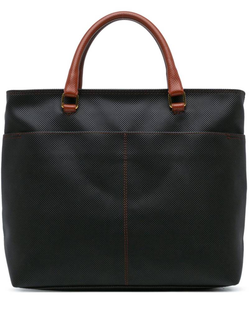 Bottega Veneta Pre-Owned 2000-2007 Rubberized Canvas Marco Polo satchel - Black von Bottega Veneta Pre-Owned