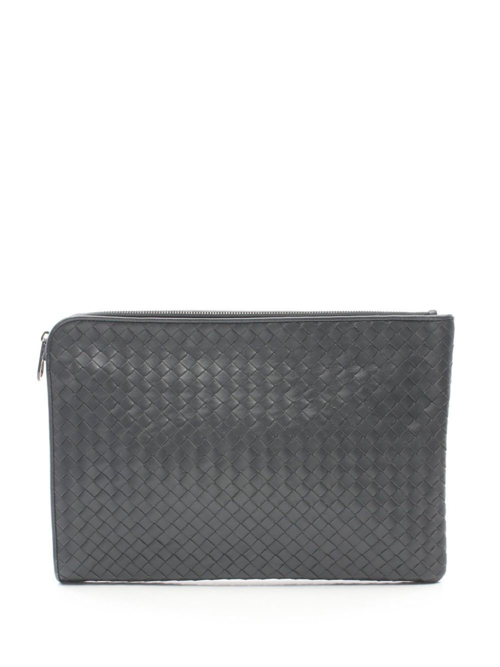 Bottega Veneta Pre-Owned 2000s Intrecciato leather clutch bag - Grey von Bottega Veneta Pre-Owned