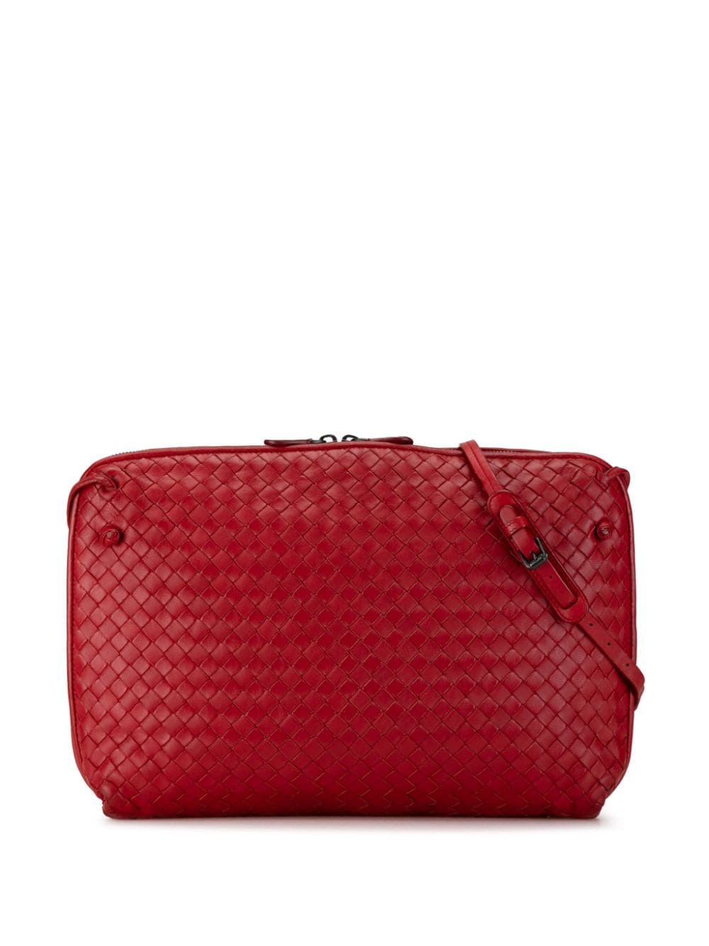 Bottega Veneta Pre-Owned 2012-2023 Large Intrecciato Nodini crossbody bag - Red von Bottega Veneta Pre-Owned