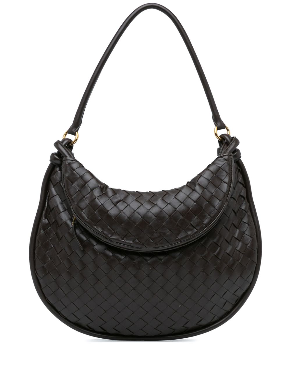 Bottega Veneta Pre-Owned 2012-2023 Large Lambskin Intrecciato Gemelli hobo bag - Brown von Bottega Veneta Pre-Owned