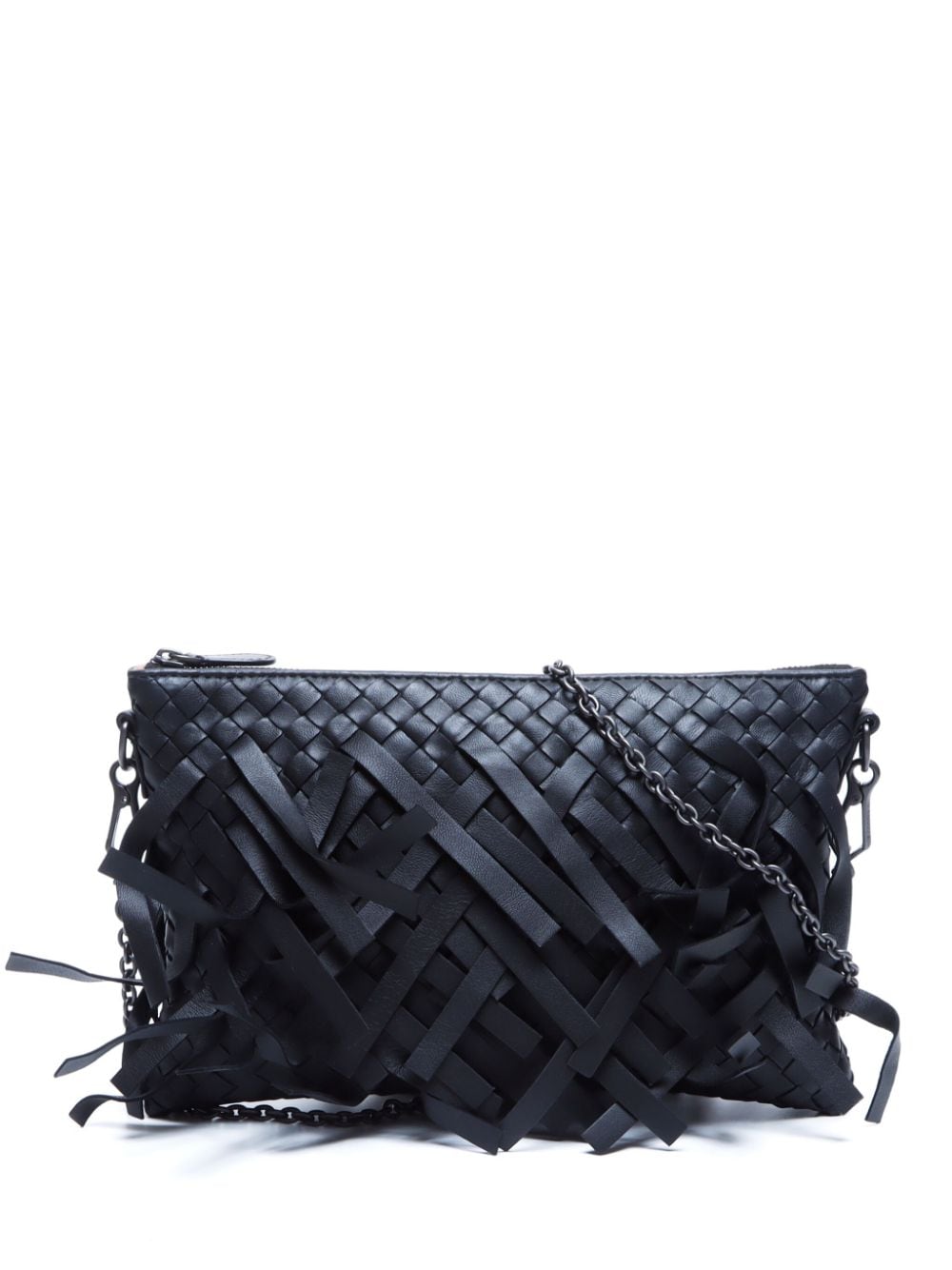 Bottega Veneta Pre-Owned Intrecciato fringed shoulder bag - Black von Bottega Veneta Pre-Owned