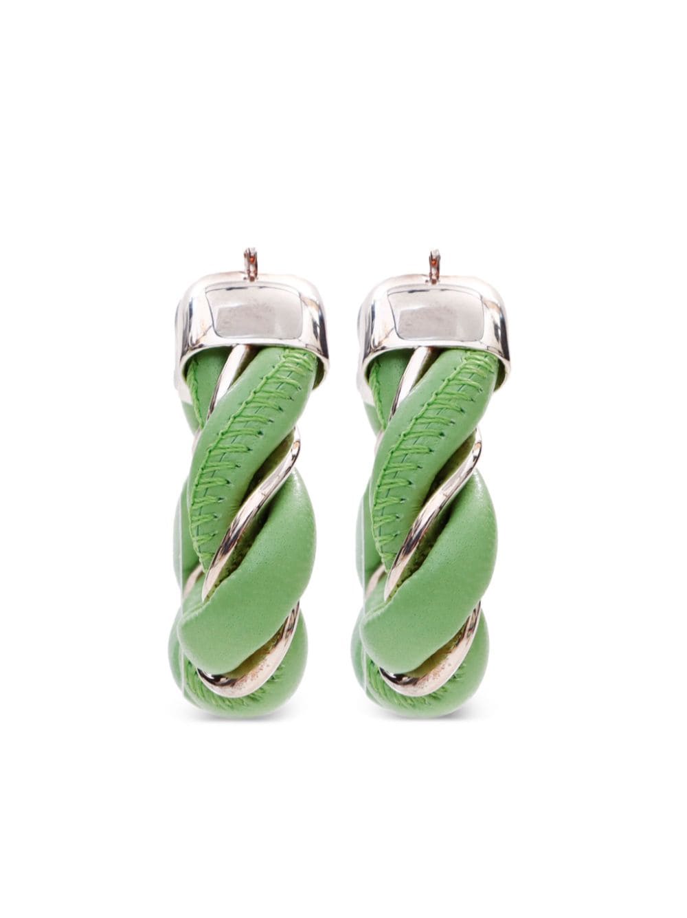 Bottega Veneta Pre-Owned twist-detailed hoop earrings - Green von Bottega Veneta Pre-Owned