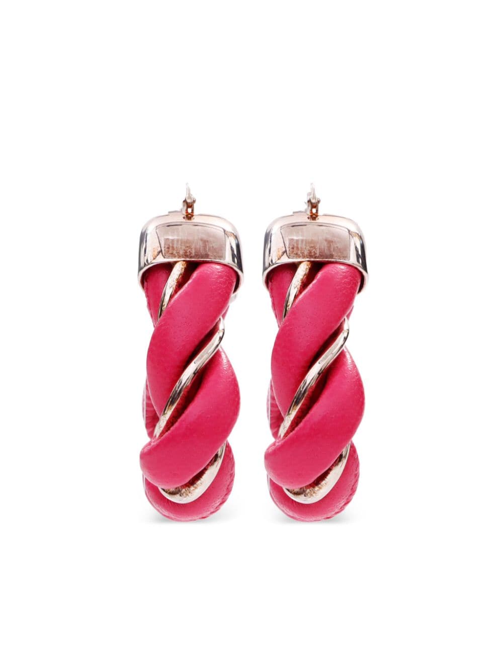 Bottega Veneta Pre-Owned twisted triangle hoop earrings - Pink von Bottega Veneta Pre-Owned