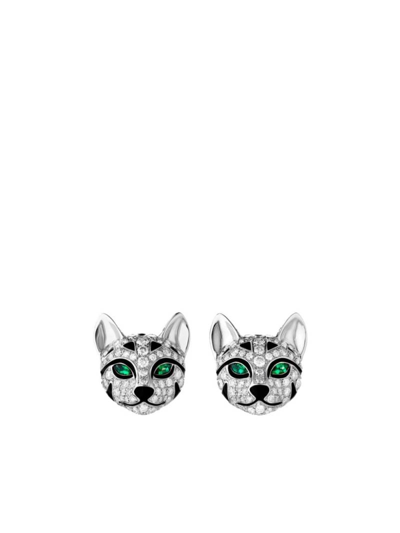 Boucheron 18kt recycled gold Fuzzy The Leopard Cat earrings - Silver von Boucheron