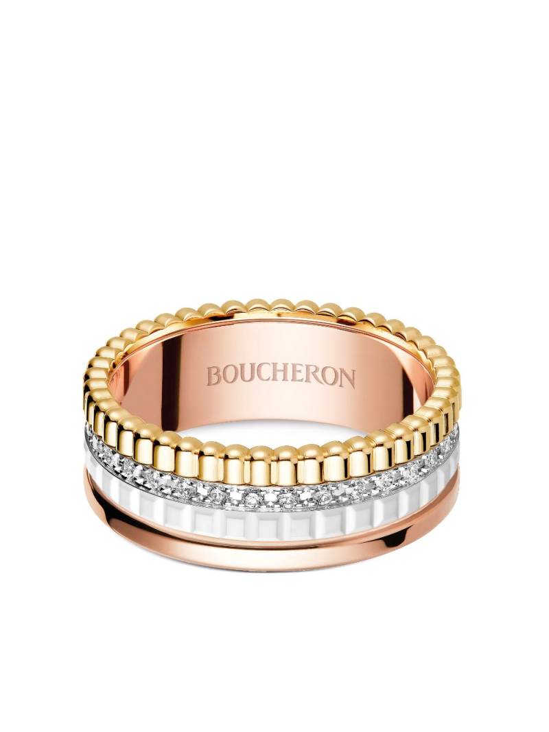 Boucheron 18kt rose, white and yellow gold Quatre White diamond small ring von Boucheron