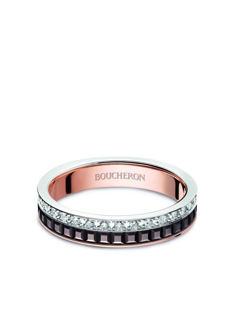 Boucheron 18kt rose and white gold Quatre Classic diamond band ring - Pink von Boucheron