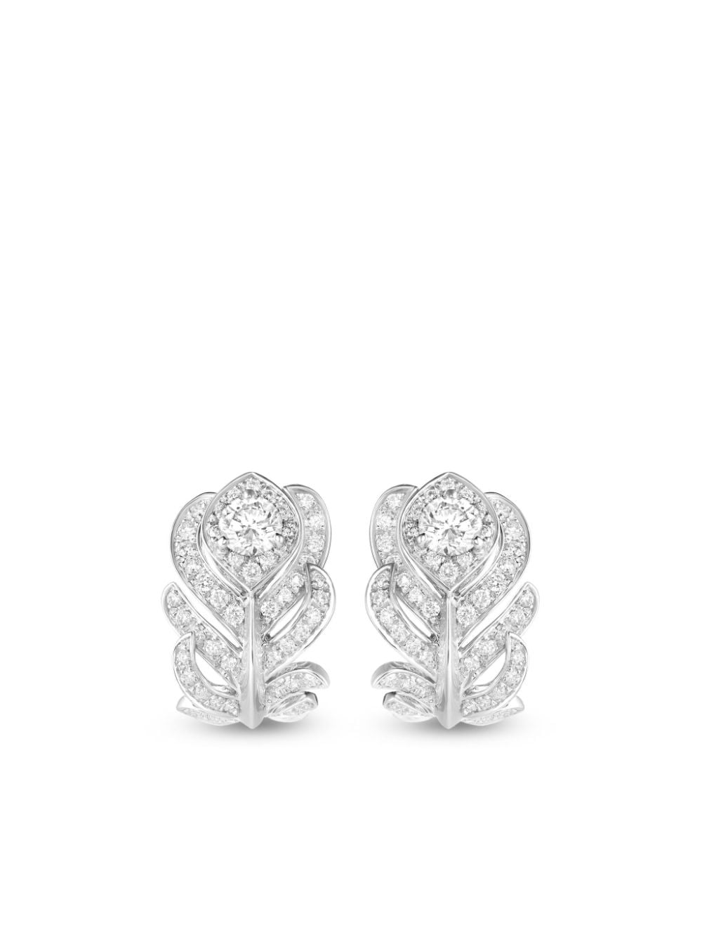 Boucheron 18kt white gold Plume de Paon diamond earrings - Silver von Boucheron