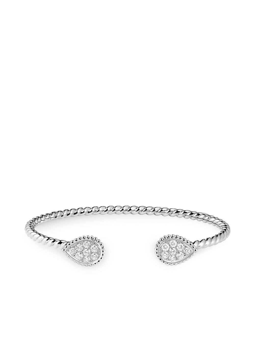 Boucheron 18kt white gold Serpent Boheme 2 S motifs WG diamond cuff - Silver von Boucheron