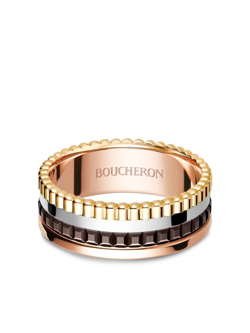 Boucheron 18kt yellow, rose, and white gold Quatre Classique small ring - Multicolour von Boucheron