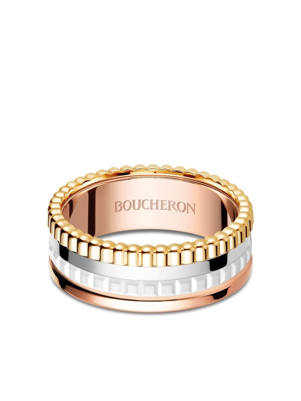 Boucheron 18kt rose, white and yellow gold Quatre White small ring von Boucheron