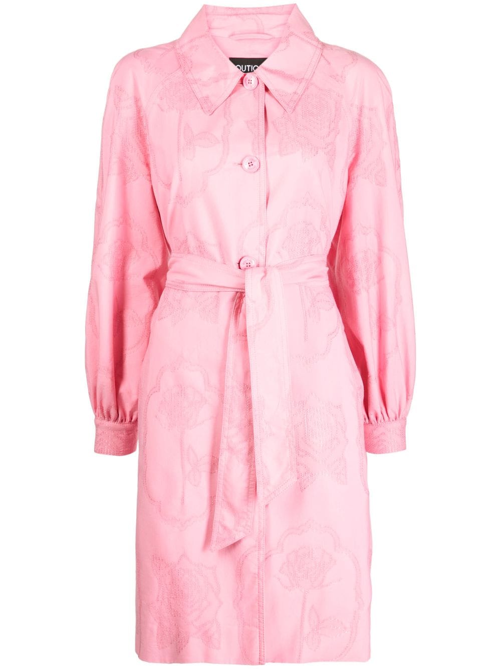 Boutique Moschino belted-waist embroidered dress - Pink von Boutique Moschino