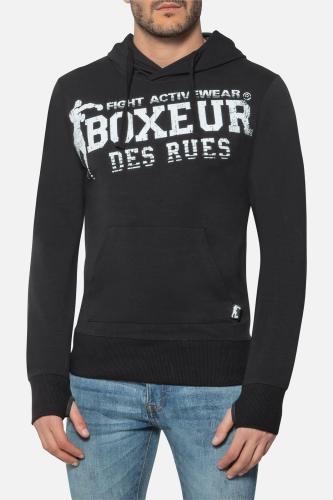 Boxeur des Rues Kapuzenpullover Hooded Sweatshirt with Thumb Openings - schwarz (Grösse: L) von Boxeur des Rues