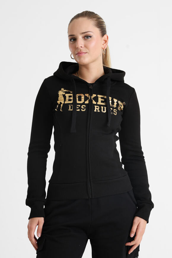 Boxeur des Rues Kapuzensweatjacke | Black + Gold | Damen  | L von Boxeur des Rues