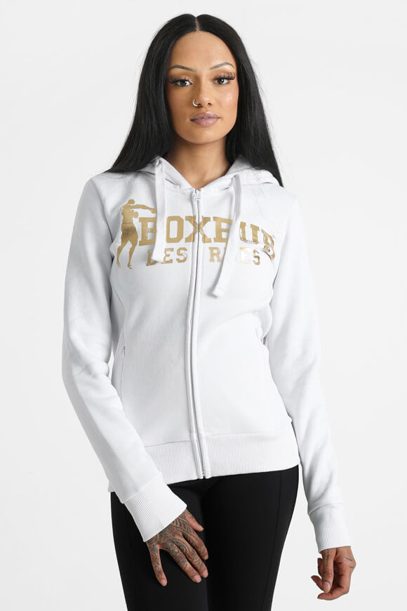 Boxeur des Rues Kapuzensweatjacke | White + Gold | Damen  | L von Boxeur des Rues