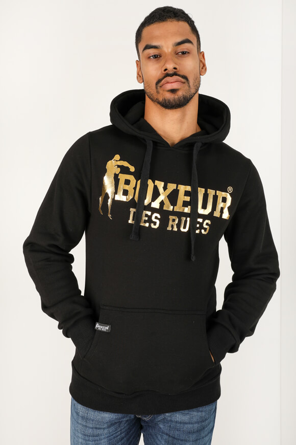 Boxeur des Rues Kapuzensweatshirt | Black + Gold | Herren  | XS von Boxeur des Rues