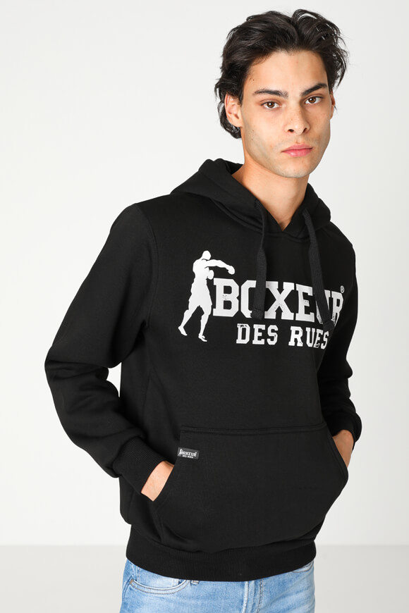 Boxeur des Rues Kapuzensweatshirt | Black + White | Herren  | L von Boxeur des Rues