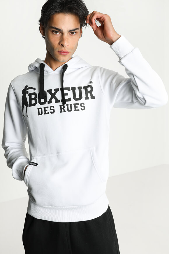 Boxeur des Rues Kapuzensweatshirt | White + Black | Herren  | M von Boxeur des Rues