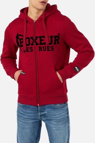 Boxeur des Rues Sweatjacken Hoodie Fullzip Logo Print - rot (Grösse: M) von Boxeur des Rues