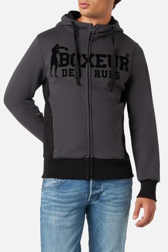 Boxeur des Rues Sweatshirts Hooded Full Zip Sweatshirt - grau (Grösse: XL) von Boxeur des Rues