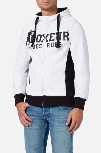 Boxeur des Rues Sweatshirts Hooded Full Zip Sweatshirt - weiss (Grösse: L) von Boxeur des Rues